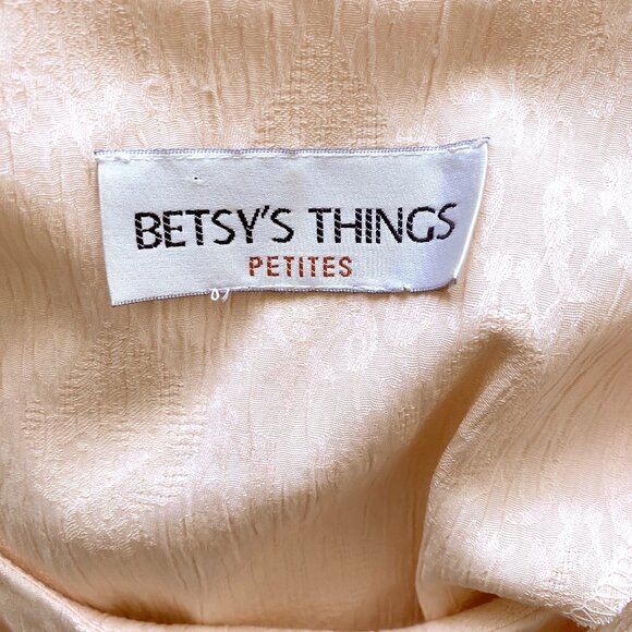 Vintage Crinkle Dress Textured Dress Shoulder Pads Summer Modest Church Feminine - Picture 4 of 10